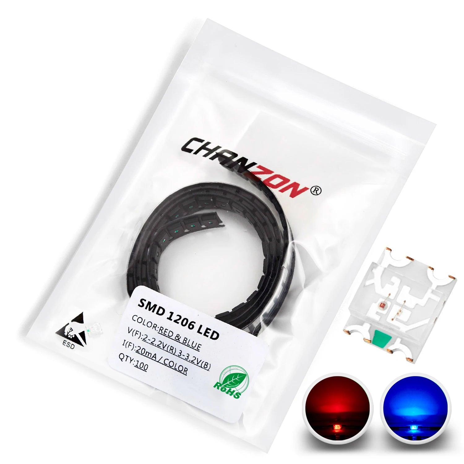 1206 3216 SMD LED Diode Chip Warm White Red Green Blue Yellow Orange UV Purple Pink RGB SMT Lamp Light Beads Emitting Kit