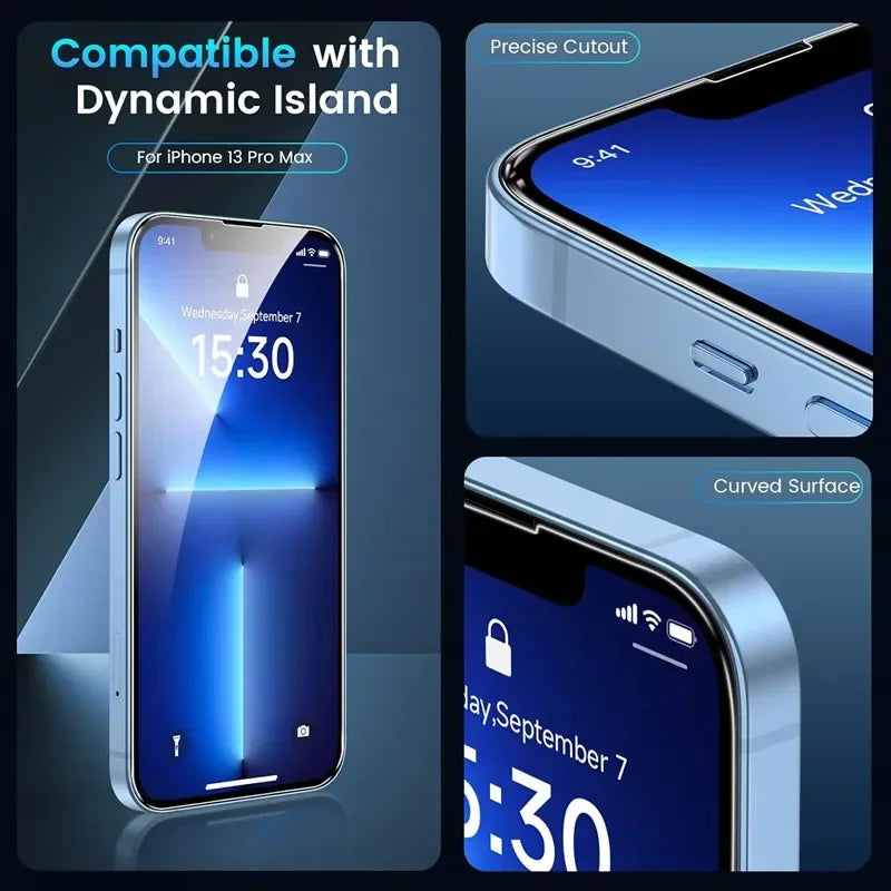 5Pcs Tempered Glass For iPhone 15 13 11 12 14 Pro Max Mini Screen Protector For IPhone 16 17 8 Plus X XR XS MAX Protective Glass