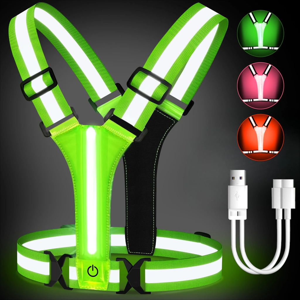 Outdoor Night Walking Safety Vests Highlight Adjustable Lightweight Reflective Vest Biking Safety Straps Waterproof Running Gear