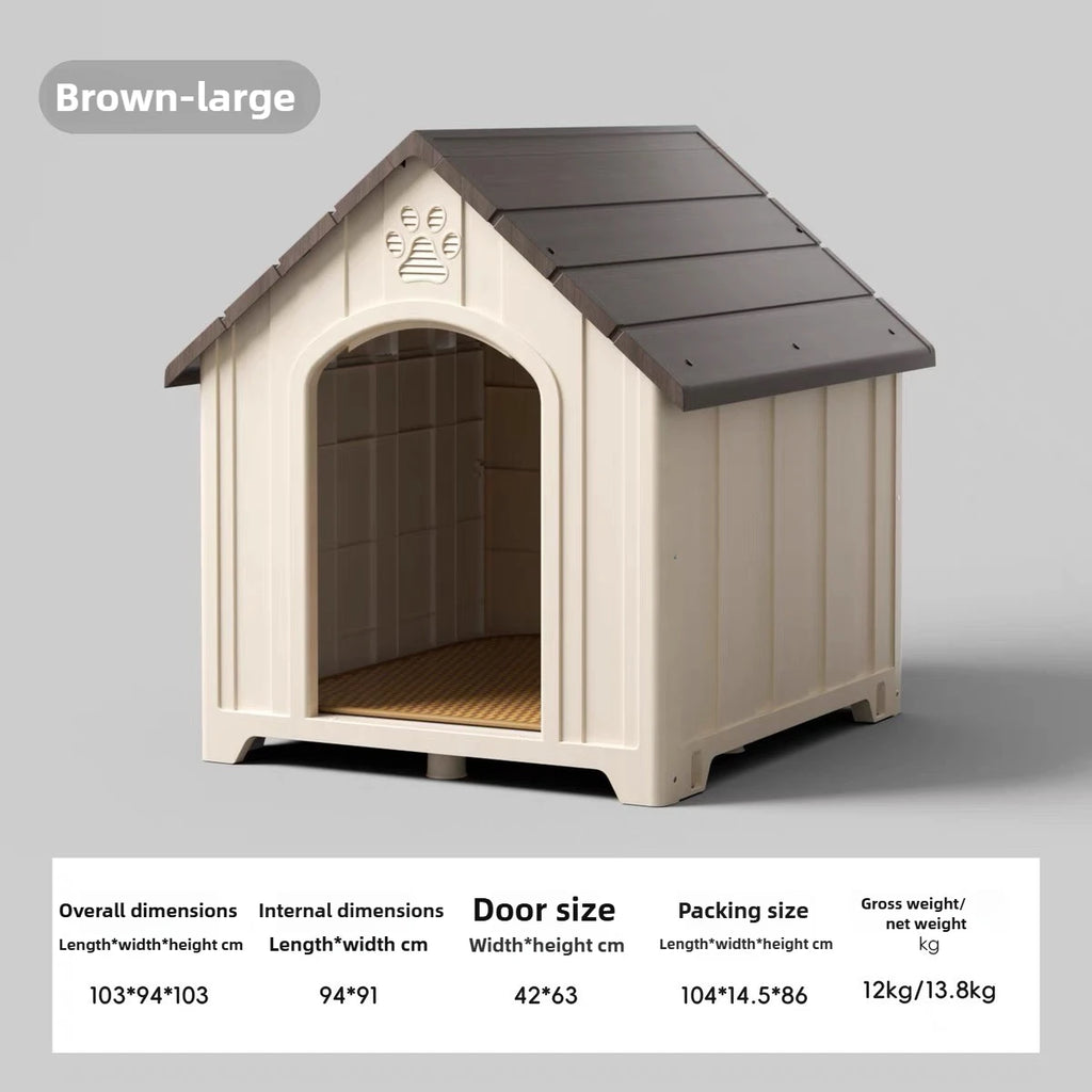 Dog House Outdoor Dogs Kennel Waterproof and Sun-proof Dogs Cage Solid Pet Supplies