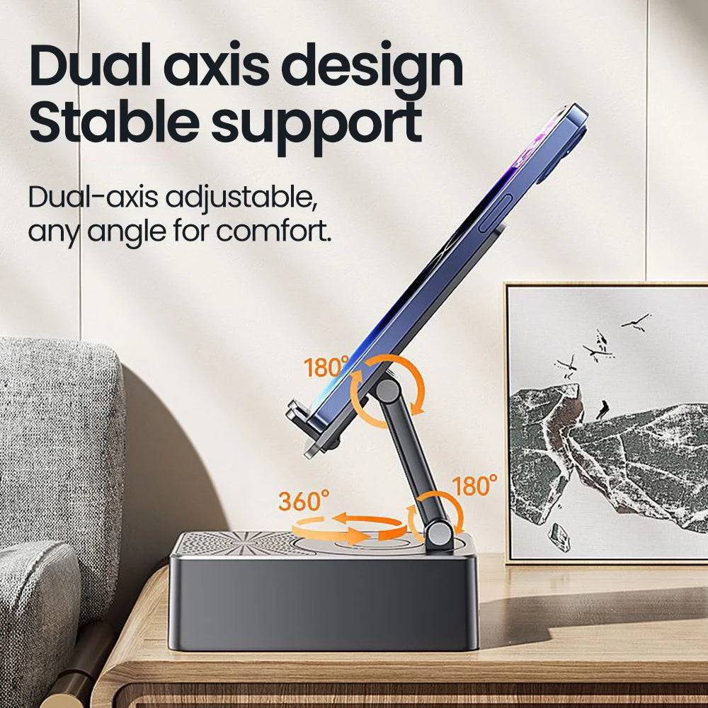 Phone Holder 3 in 1 Wireless Audio Bluetooth Speaker Adjustable Foldable Desktop Holder For Family Live iPhone Xiaomi Lazy Stand