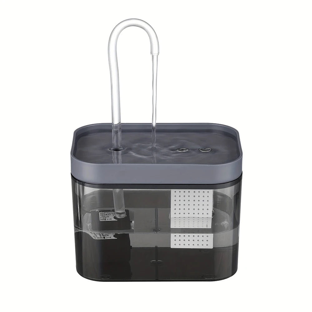 Cat Water Fountain with USB Auto Filter Recirculate Transparent Black Cat Drinker Ultra-Quiet Automatic Pet Drinking Dispenser