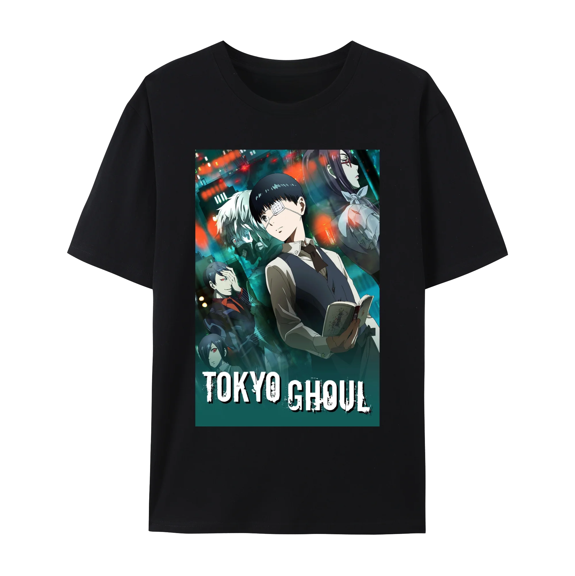 Tokyo Anime Ghoul Kaneki Ken Graphic Cotton T-Shirt, Japanese Anime  Short Sleeve Crewneck Shirt