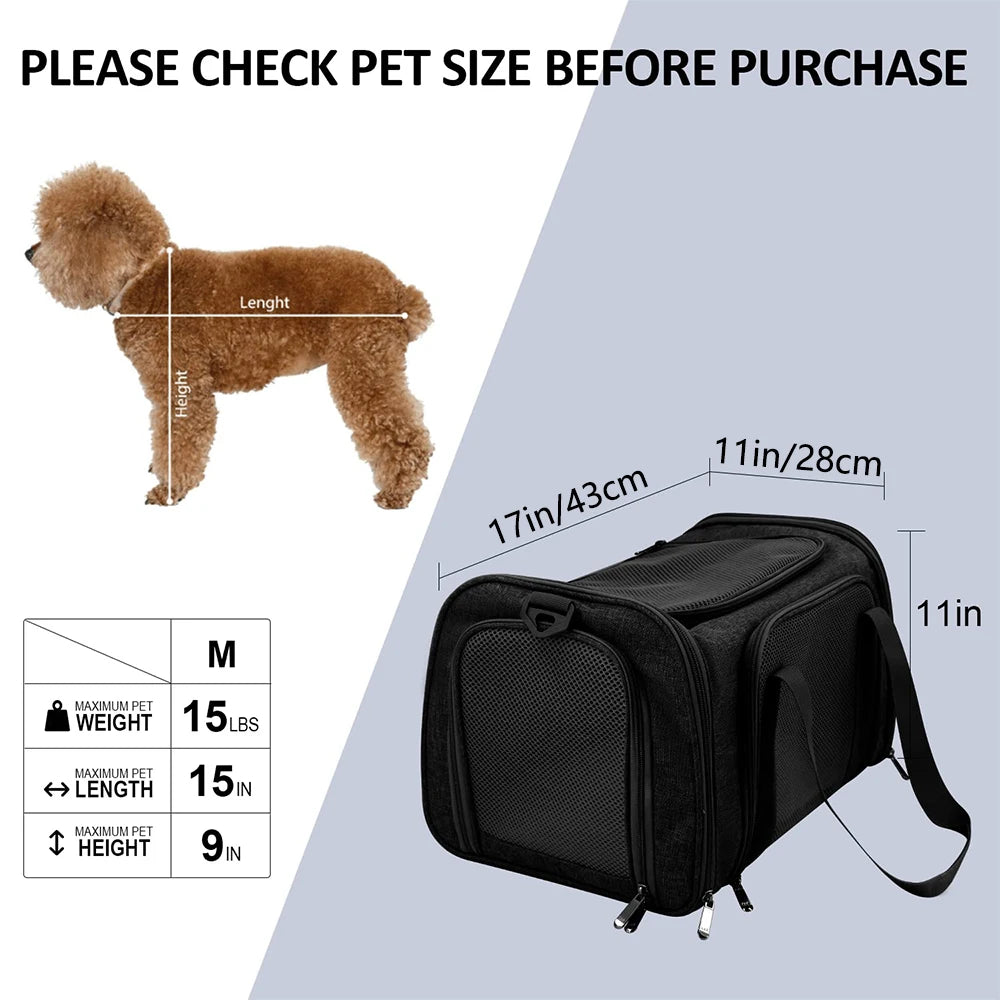 Dog Carrier Bag Soft Side Backpack Puppy Pet Carriers & Travel Products Airline Approved Outgoing For Small Dogs Cat Accessories