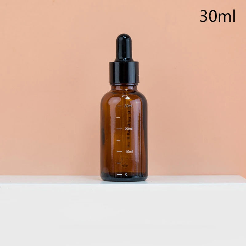 5ml-100ml Dropper Bottles With Scale Reagent Eye Drop Amber Glass Aromatherapy Liquid Pipette Bottle Refillable Bottles Travel