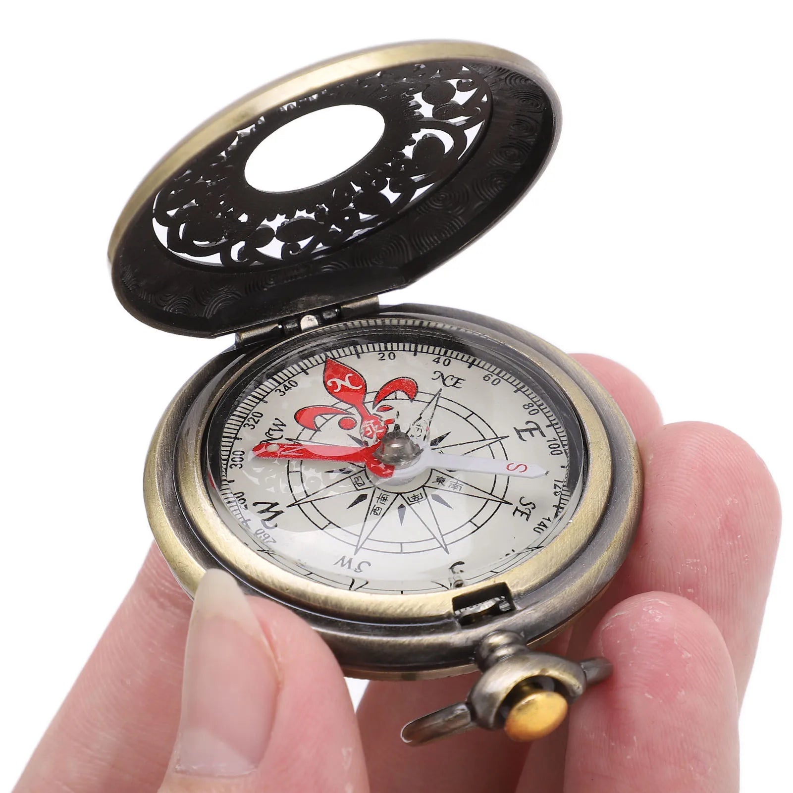 Outdoor Retro Compass Camping Hiking Portable Pocket Brass Gold Color Copper Compass Navigation With Waterproof Characteristics