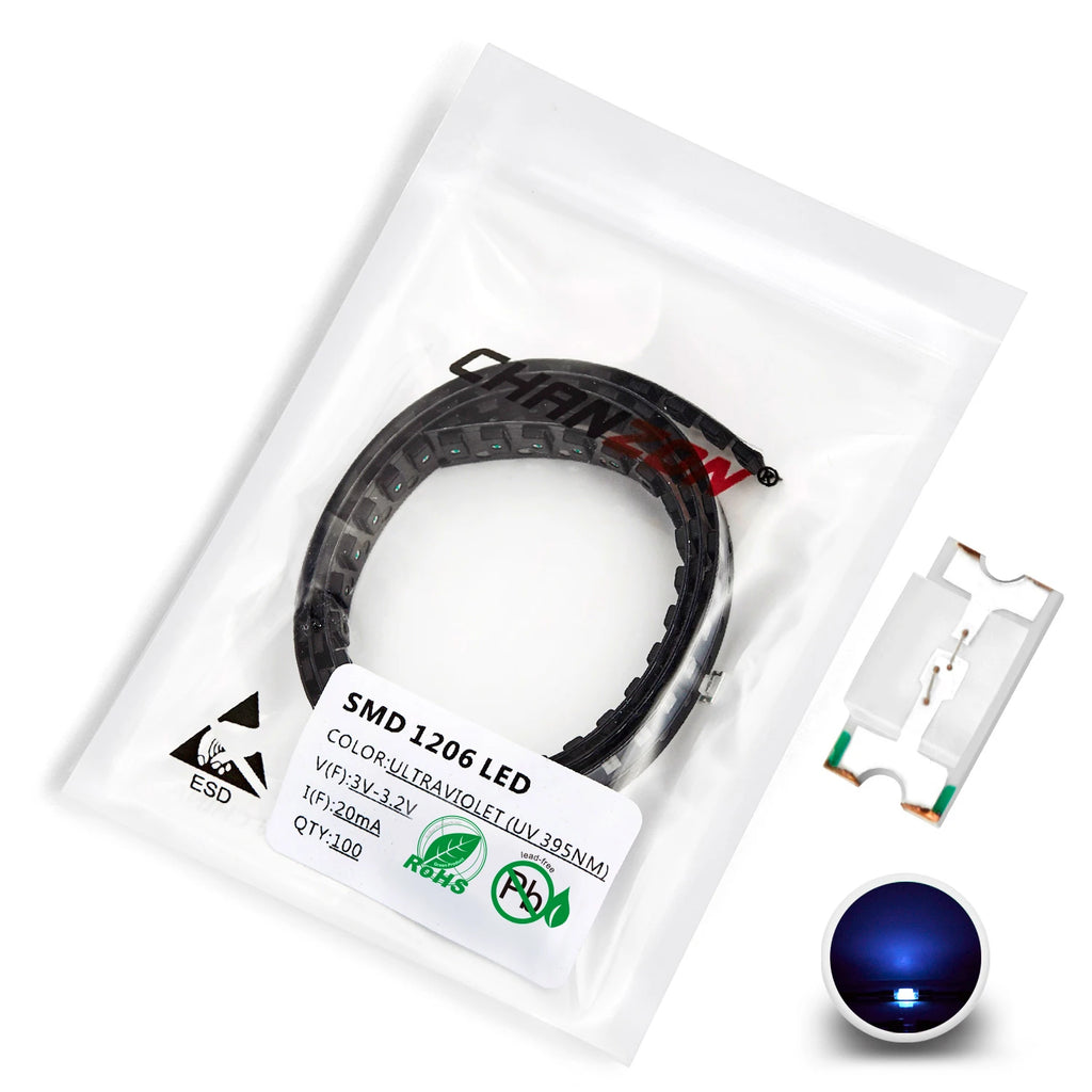 1206 3216 SMD LED Diode Chip Warm White Red Green Blue Yellow Orange UV Purple Pink RGB SMT Lamp Light Beads Emitting Kit