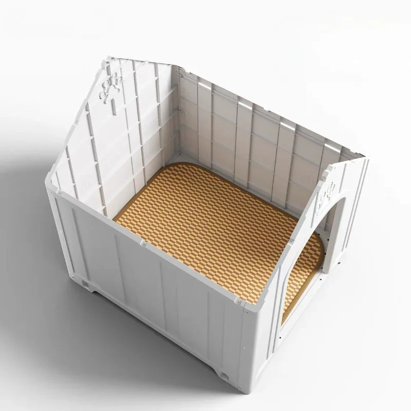 Dog House Outdoor Dogs Kennel Waterproof and Sun-proof Dogs Cage Solid Pet Supplies