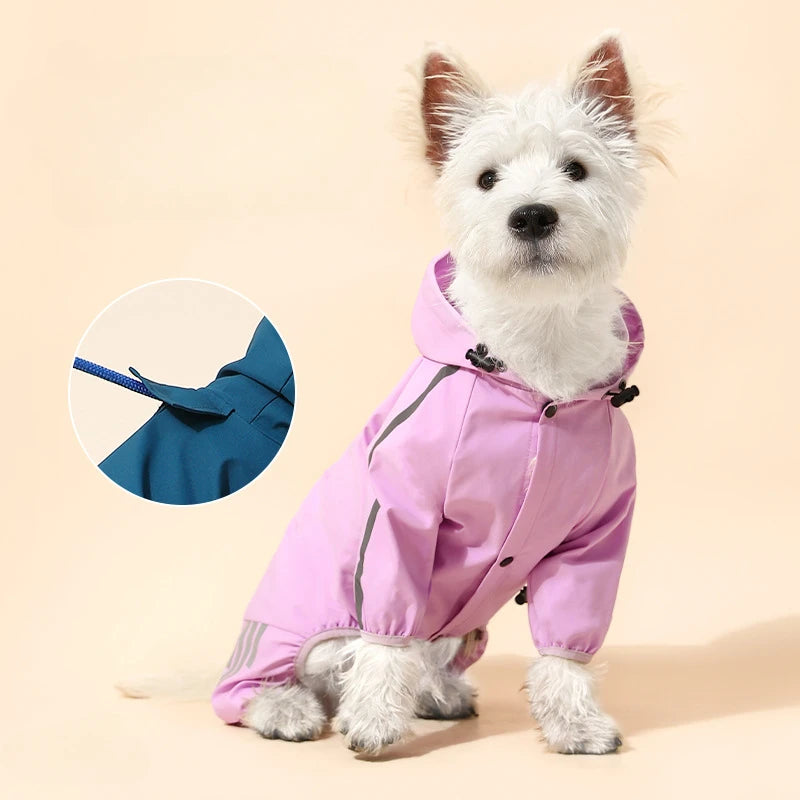 Outdoor Dog Clothing Raincoats Warm Windproof Raincoats Leisure Pet Reflective Strips Design Assault Suits Quick Drying Products
