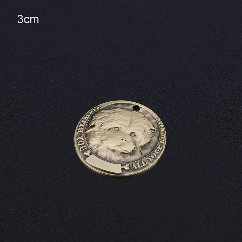 Custom Name Dog Tag Personalized Pet ID Plate Retro Brass Pet Collar Accessories DIY For Puppy Pendant