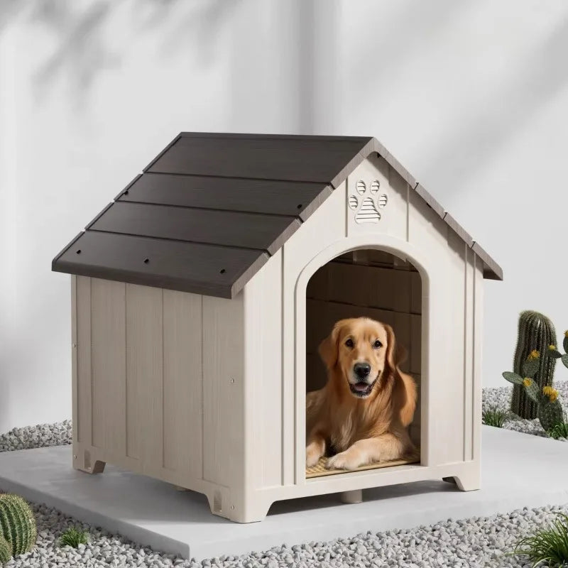 Dog House Outdoor Dogs Kennel Waterproof and Sun-proof Dogs Cage Solid Pet Supplies