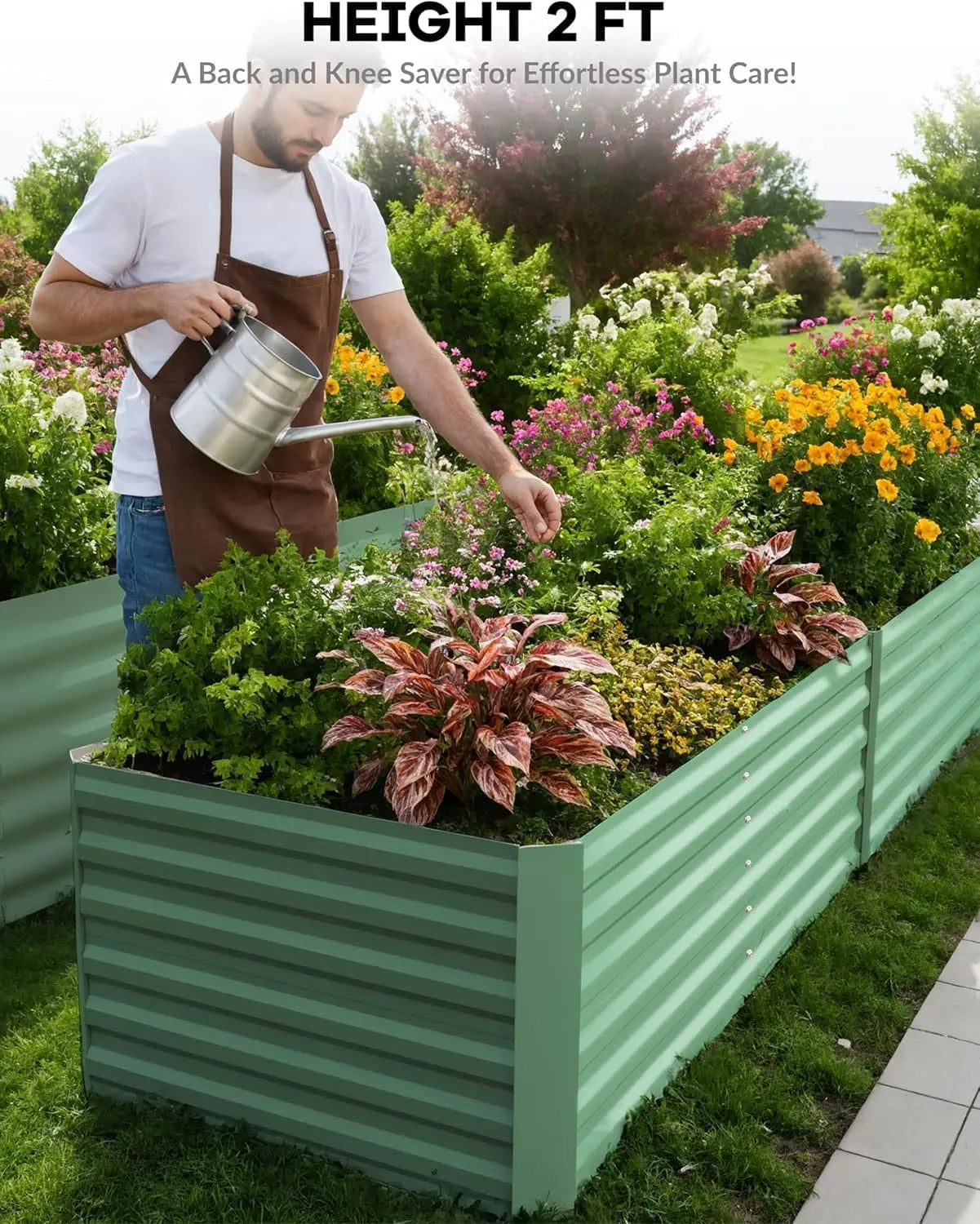 6x3x2 8x4x2ft Deep Root Planter Box for Vegetables Flowers Herbs-Large Metal Raised Garden Bed Kit