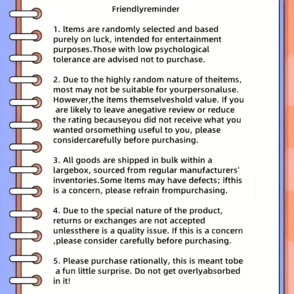 Fully Random Mystery Blind Box Surprise Gift Box with Unique Treasures Collectibles Toys Accessories for Fun Unboxing