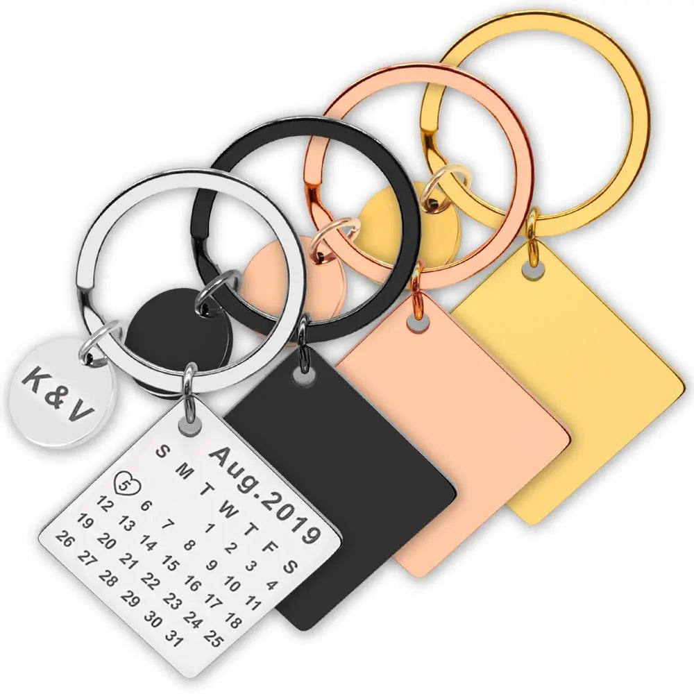 20Sets Pet Dog ID Tag Stainless Steel Mirror Metal Blank Square Personalized Keychain Keyring Engravable Anti-lost Accessories