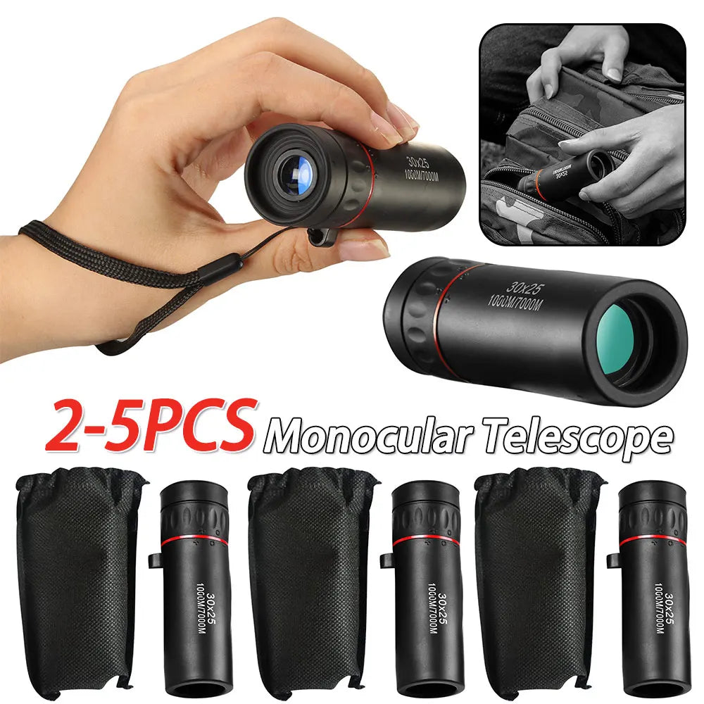 2-5PCS Mini Monocular Portable Telescope Outdoor Camping Handy Optics Scope Large Eyepiece Monocular for Sightseeing Travel