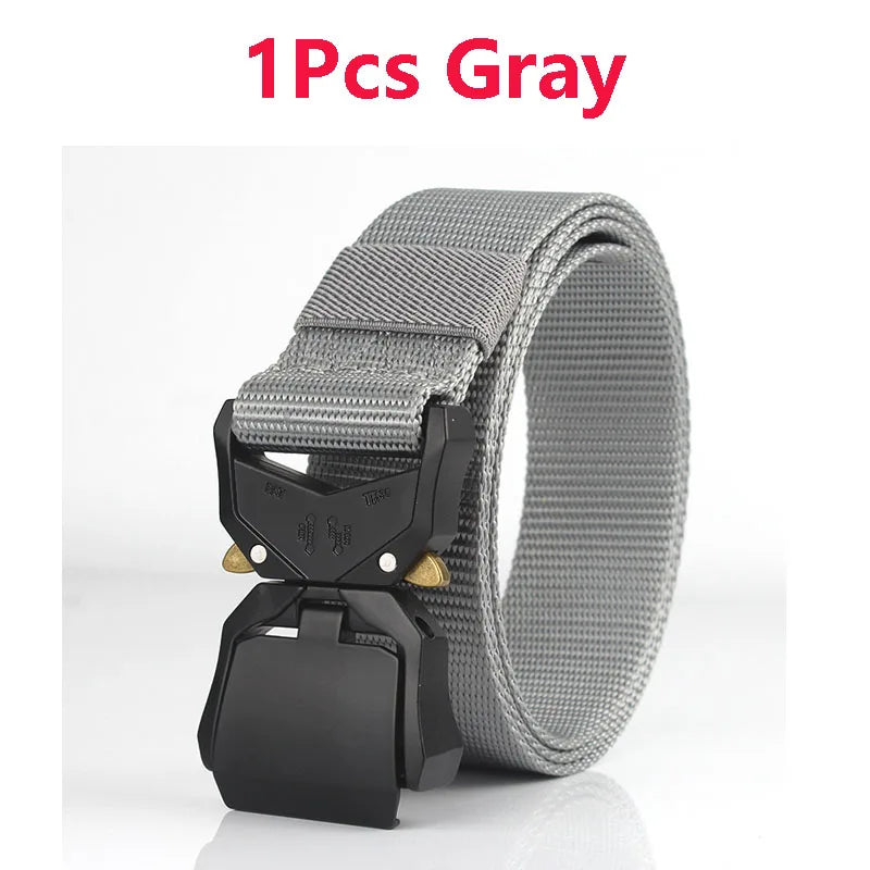 Quick Release Tactical Belt Men Black Outdoor Belt Buckle Best Men's Belt Black Casual Training Hunting Nylon Braided Belts New