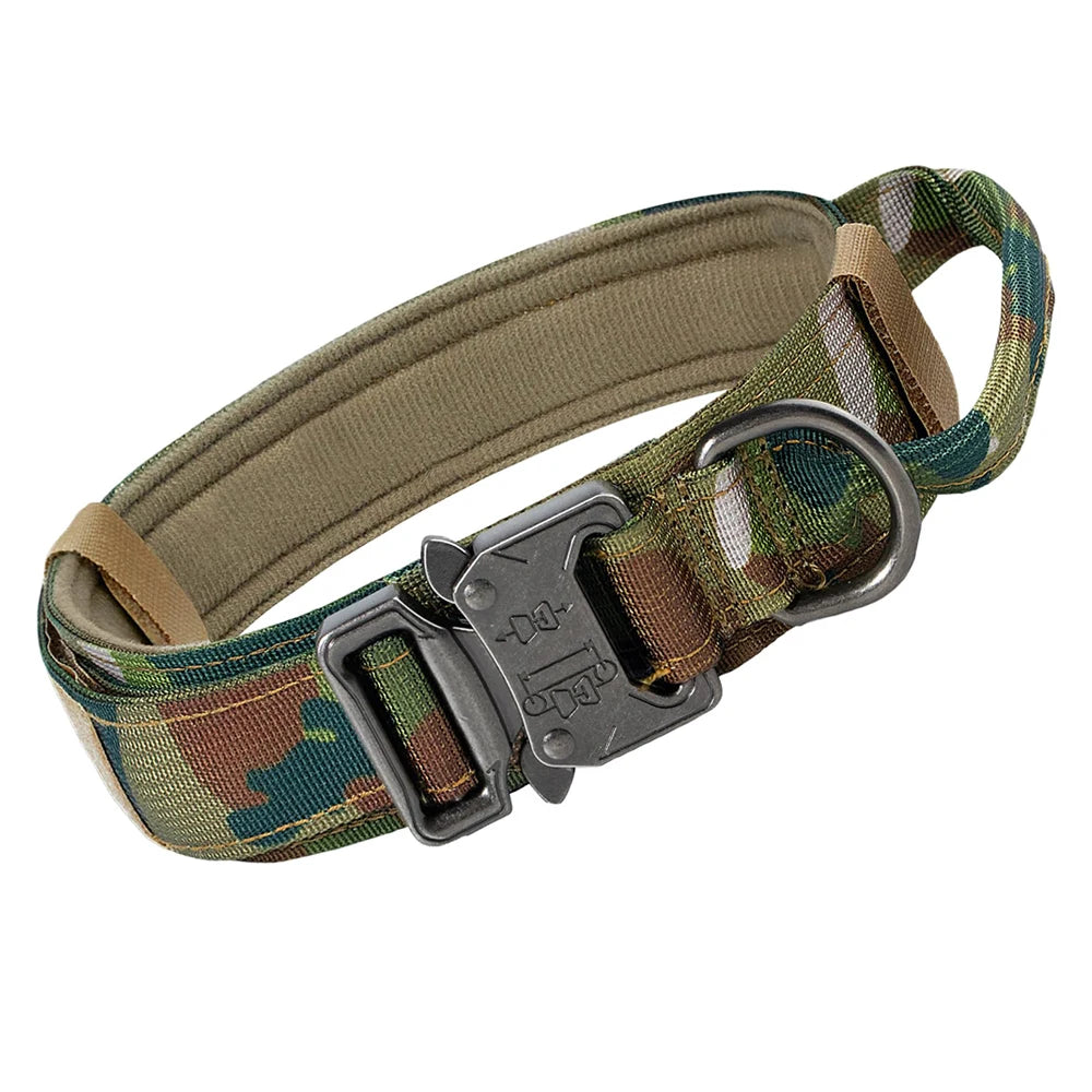 Handle Military Collar with Patch Outdoor Training and Walking for Medium and Large Dogs