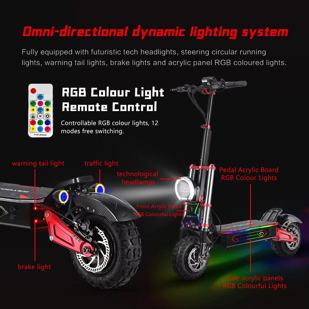 Boyueda S5 Electric scooter 6000WMotor 60v38AH Battery 11 Inch AdultOff-road Escooters 85km/h DoubleDrive Version E-5cooter