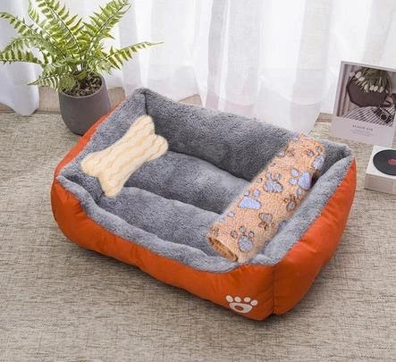 Pet Large Dog Bed Warm House Candy-colored Square Nest