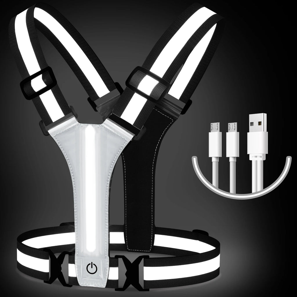 Outdoor Night Walking Safety Vests Highlight Adjustable Lightweight Reflective Vest Biking Safety Straps Waterproof Running Gear