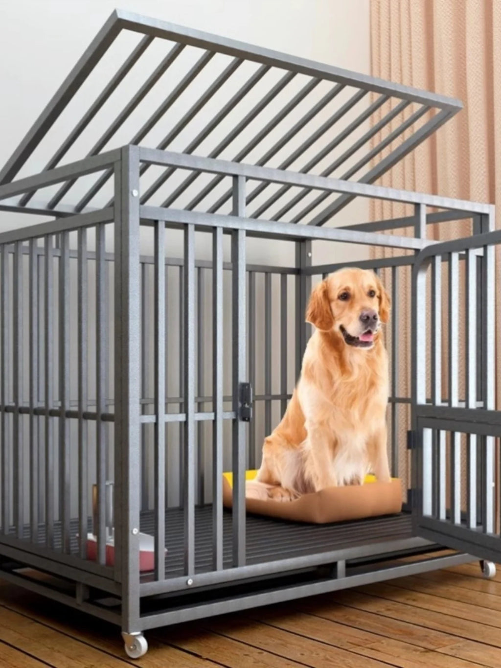 Indoor Dog Cage Large Medium Dog House with Toilet Golden Retriever Samoyed Border Collie Labr Retriever Pet Cage Fence