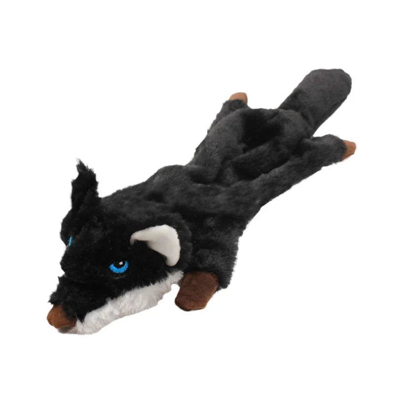 45/60CM Plush Pet  Dog Chew Toy with Squeaker Animal Shape for Small Medium Dogs Puppy Fox Wolfdog Squirrel Lion Tiger Leopard