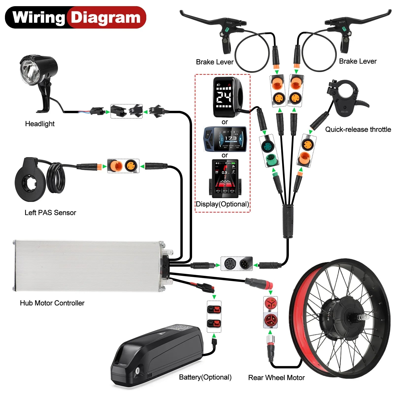 BAFANG 750W EBike Conversion Kit - Rear Hub Motor Drive for 20" 26" Snow/Beach Fat Bike - Upgrade Your MTB Cruiser Foldable Bike