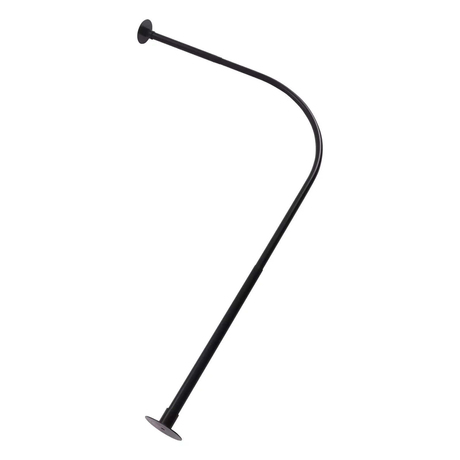 Adjustable Curved Shower Curtain Rod Stainless Steel Bathrooms Bath Pole Rail L Shape No Drilling Corner Telescopic Rod