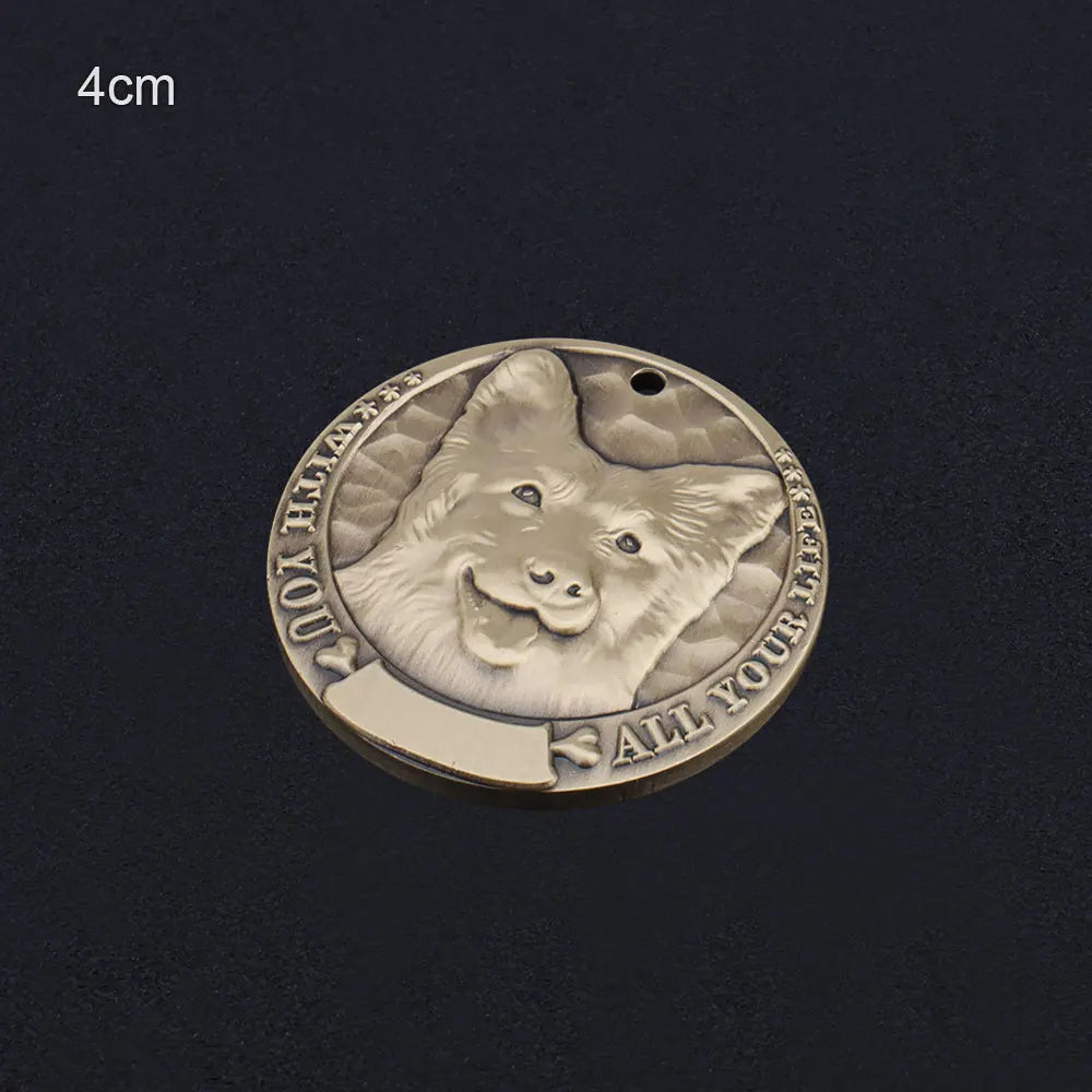 Custom Name Dog Tag Personalized Pet ID Plate Retro Brass Pet Collar Accessories DIY For Puppy Pendant