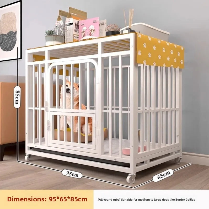 Indoor Dog Cage Large Medium Dog House with Toilet Golden Retriever Samoyed Border Collie Labr Retriever Pet Cage Fence