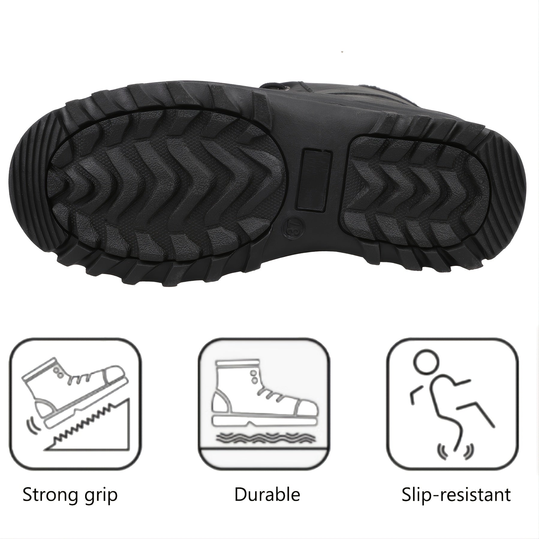 RIEMOT Men's High Quality All-Season Snow Boots with Warm Fleece - Heavy-Duty & TPR Sole, Non-Slip Traction Boots Suitable for Hiking, Trekking, Gardening - Winter/Summer/Fall/Outdoor Footwear